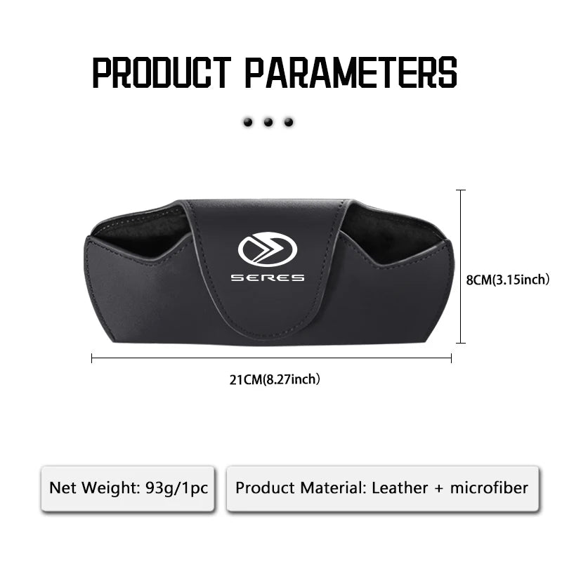 Leather Car Sun Visor Glasses Holder Wear-Resistant Protective Box For Seres M5 M7 2022 2023