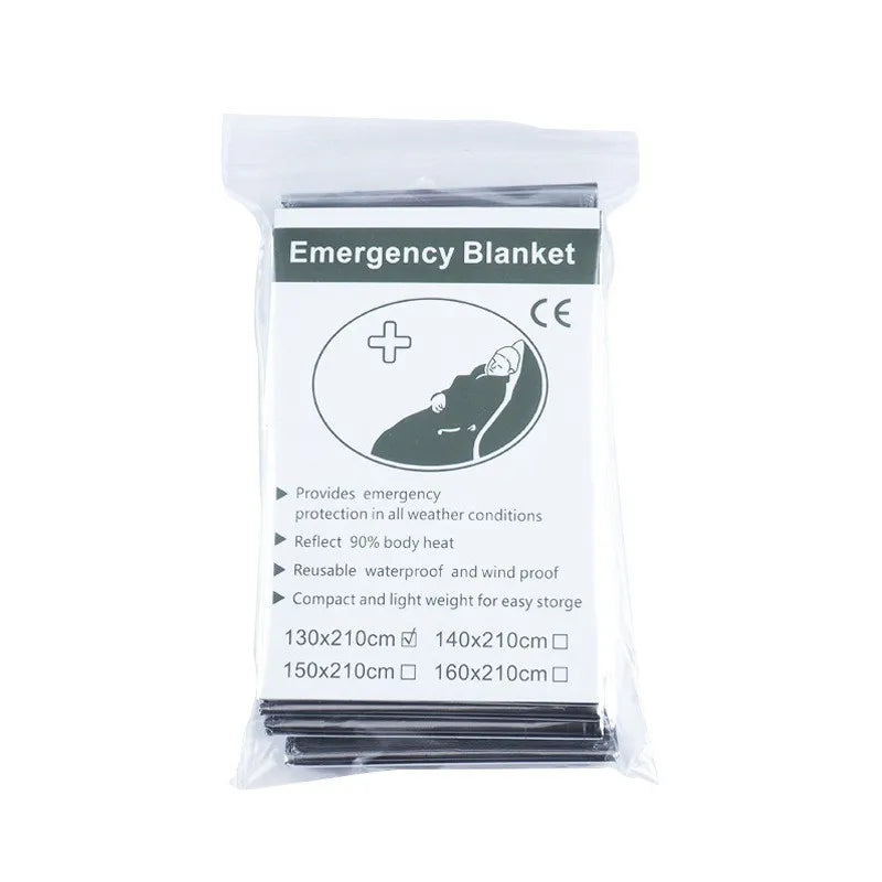 Outdoor emergency blanket portable insulation cold-proof aluminum foil reflective survival mountaineering field first aid