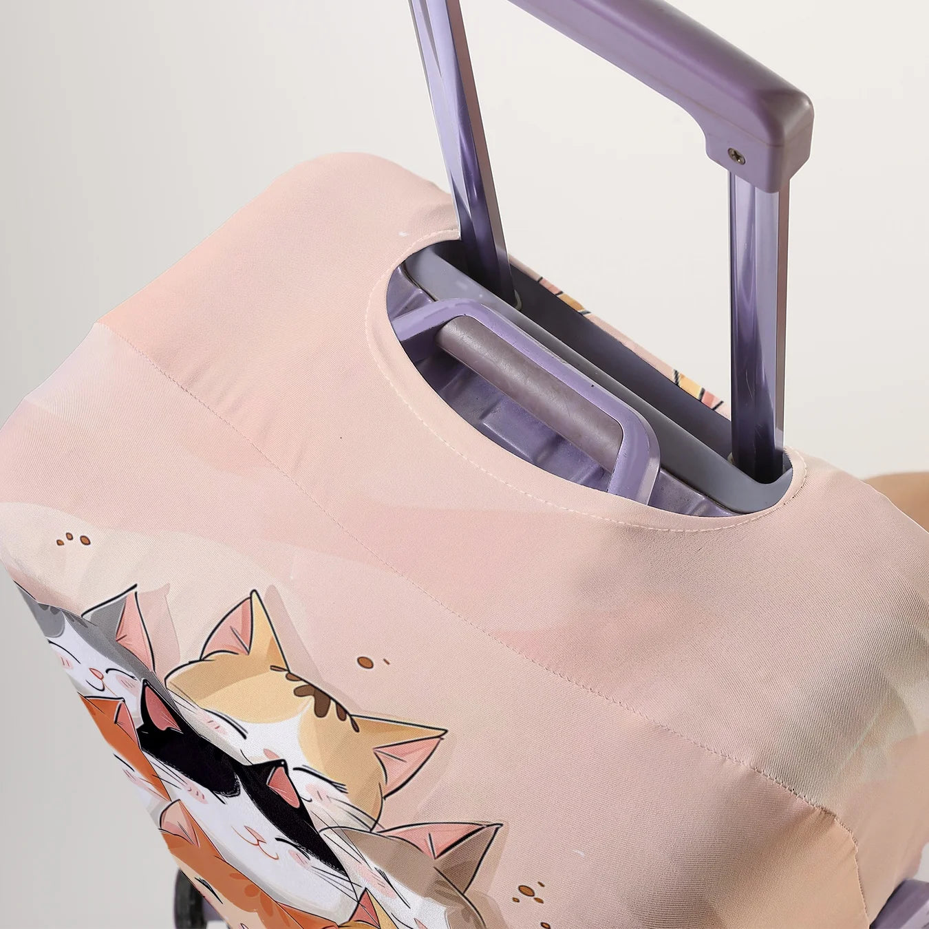 Cat stacking music pattern luggage protection cover, suitable for 18-32 inch luggage covers, luggage handle gloves, travel acces