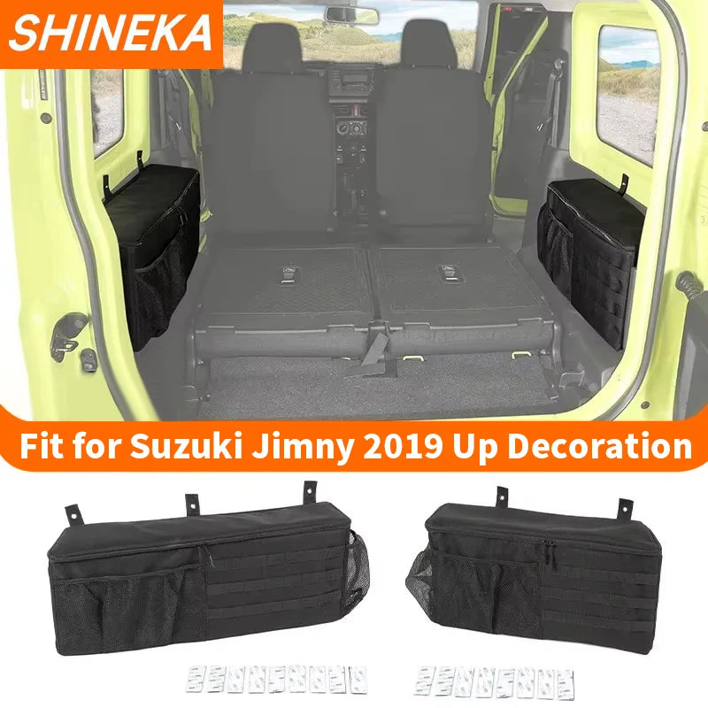 SHINEKA Car Trunk Side Storage Bags Organizer Accessories for Suzuki Jimny JB74 JB64 2019-2025 Up Stowing Tidying Interior Parts