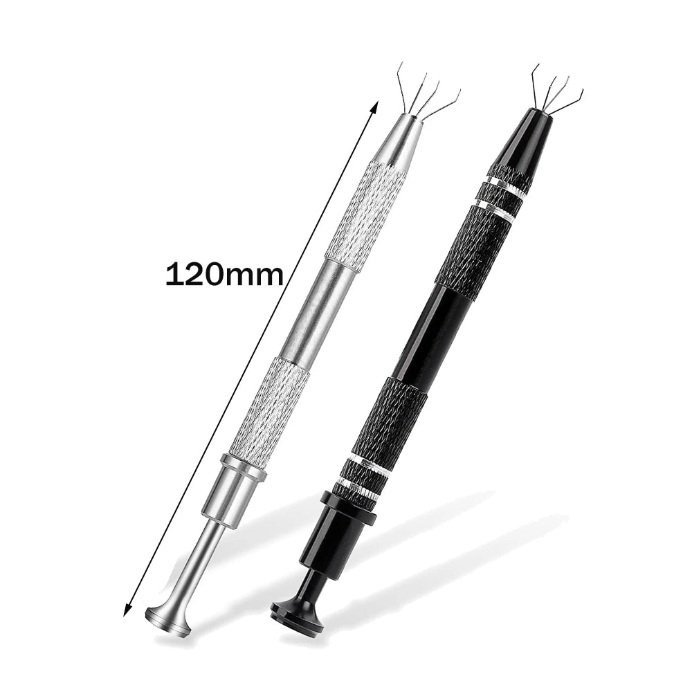 2Pcs 4 Prongs Jewelry Pick Up Holder Tool Prong Tweezer Bead Catcher Grabbers For Small Parts Pickup  Electronic Component Tools