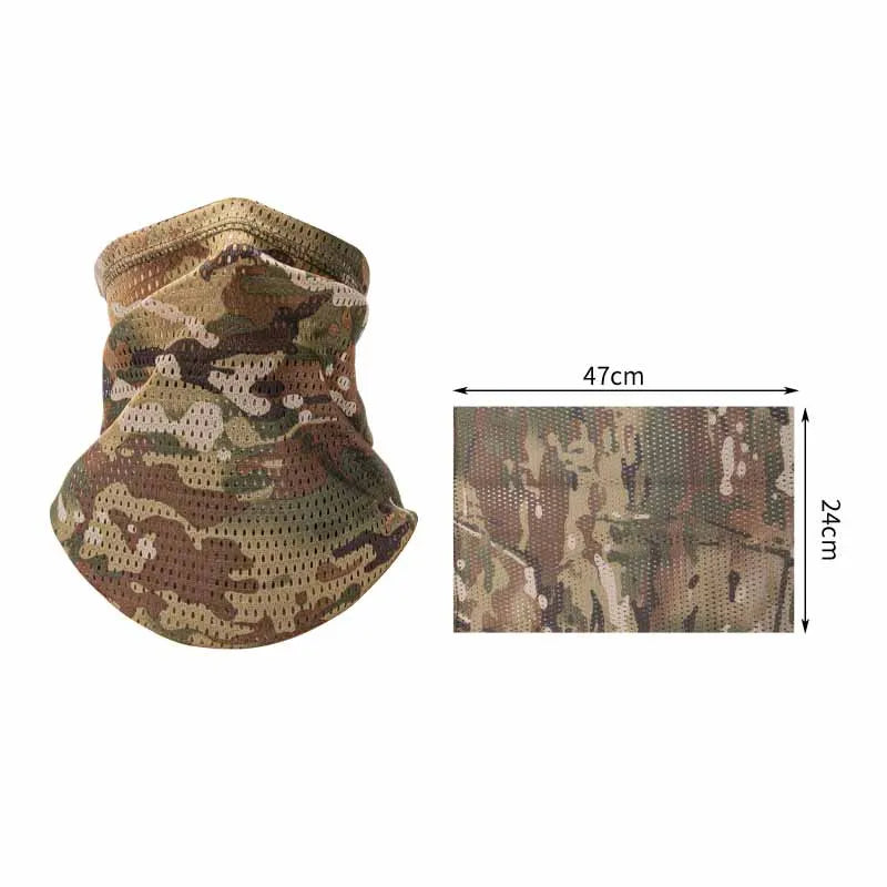 Camo Windproof Neck Gaiter Scarf Outdoor Sports Half Face Mask Running Skiing Cycling Bandana Breathable Motorcycle Mask