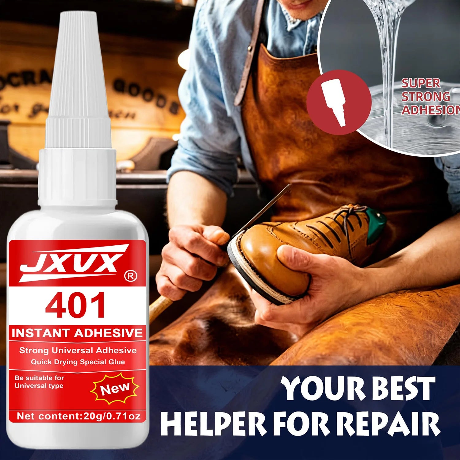 20ml Shoe Repair SuperGlue Clear Sole Waterproof Quick Drying Filling Repair Adhesive Wear-resistant Sealant Crack Repair Agent.