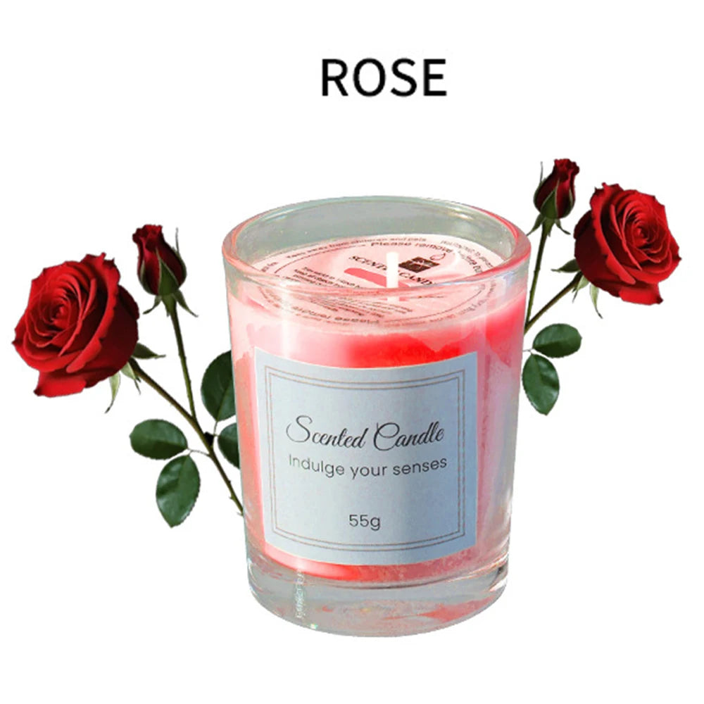 1pcs Premium Aromatherapy Candle Gift Box Comes with Glass Cup Smokeless Soy Wax Aromatherapy Candle Day Christmas Valentine’s