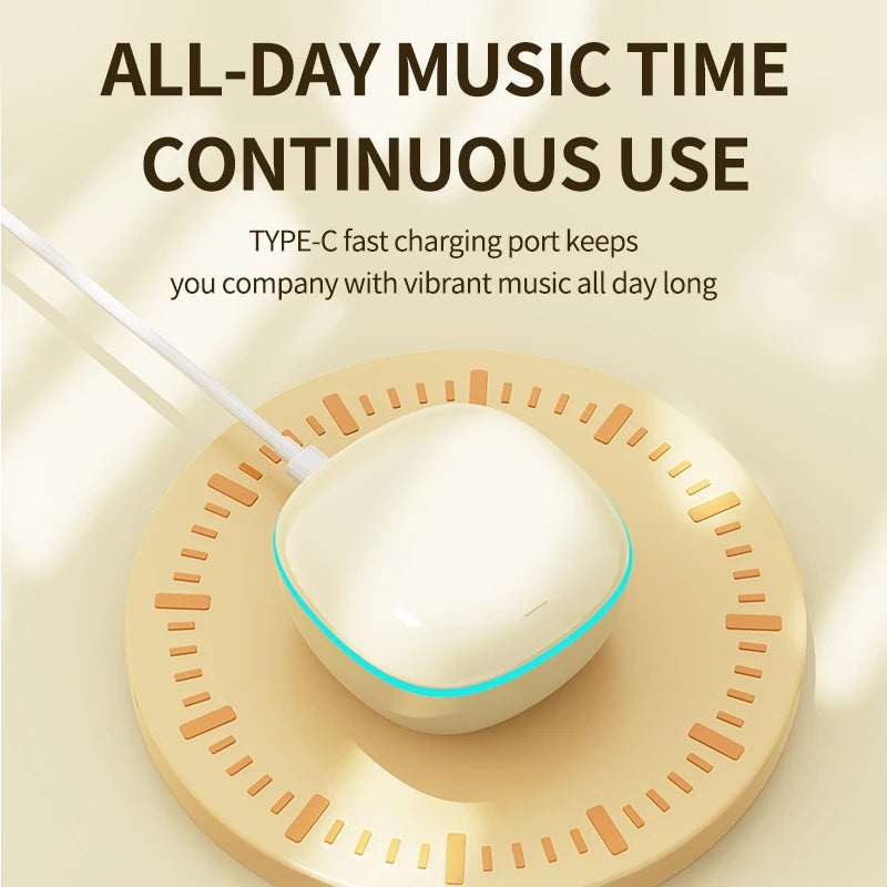 Bluetooth Wireless Earbuds, Noise Cancelling, LED Display, Ultra-Thin Mini Design for Sleeping, Long Battery Life