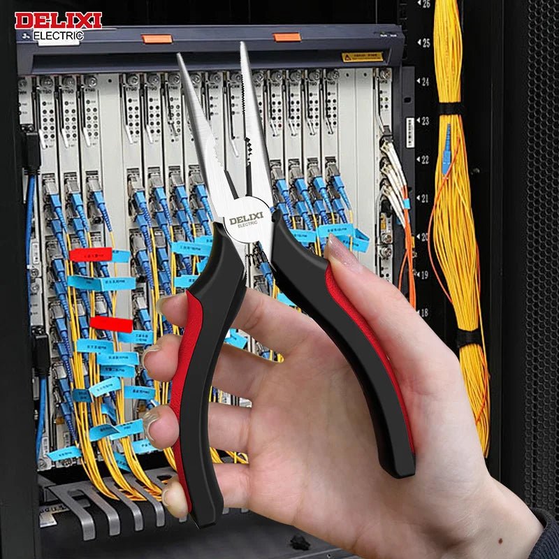 DELIXI ELECTRIC Wire Pliers Sharp Large Opening Diagonal Pliers Needle Nose Pliers for Cutting Twisting and Clamping MetalWires