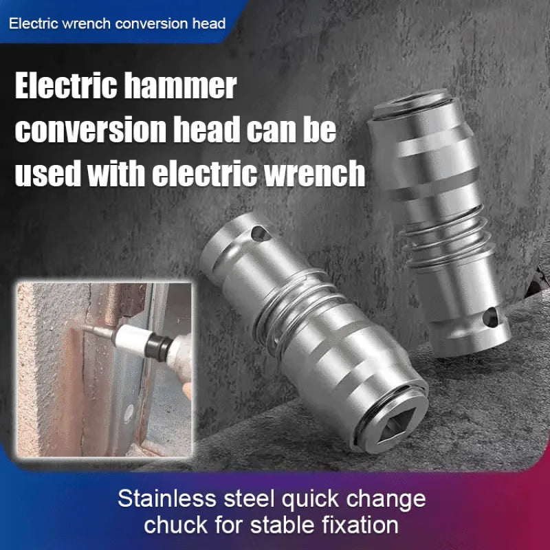 Rechargeable Multifunction Electric Wrench Portable Fourhole Conversion Head Electric Hammer Conversion Adapter for Drill Holes