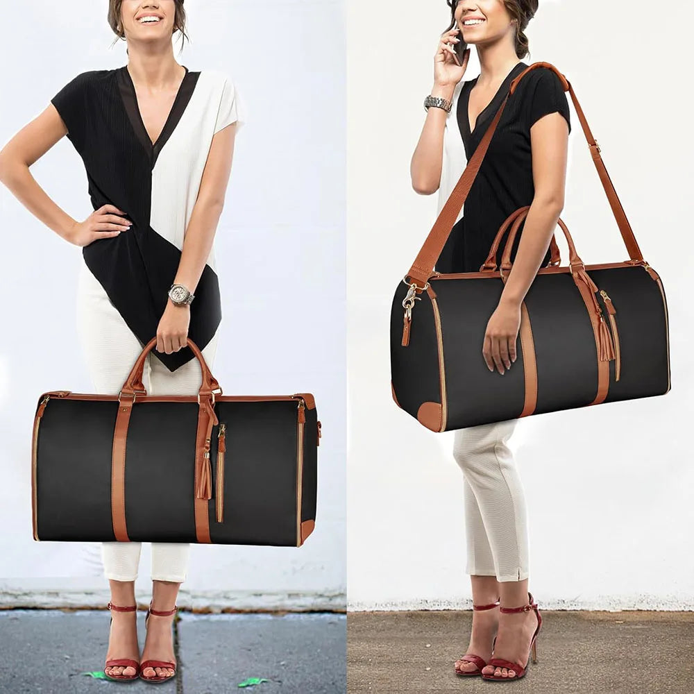 Garment Duffle Bags for Travel Luggage Bag for Women Foldable Multi-Function Storage Bag with Shoe Pouch 2 in 1 Hanging Suitcase