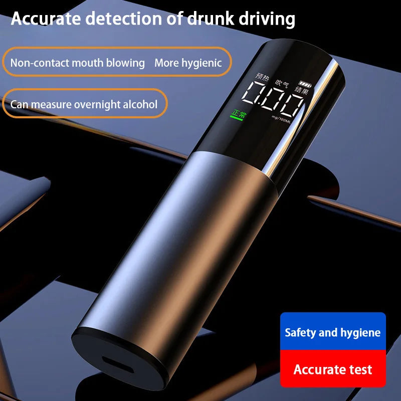 Lenovo Portable Type-C Alcohol Tester Professional High Sensitivity Breathalyzer Alcohol Test Digital Breath Alcohol Tester