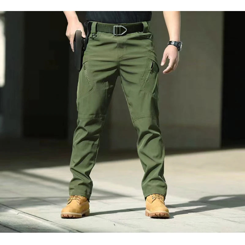 Men's Tactical Hiking Pants Spring Autumn Wear-Resistant Multiple Pockets for Camping Fishing Hunting Climbing Trekking