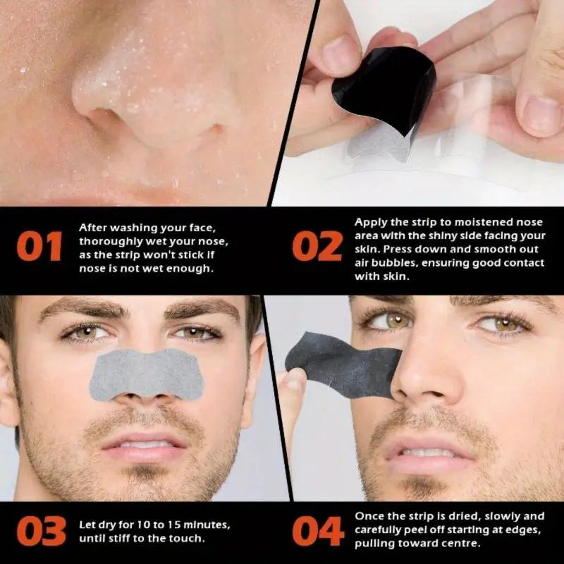 10/30Pcs Black Hydrocolloid Nose Strips Deep Cleansing Blackhead Remover Gentle Patches For Blackheads & Whiteheads