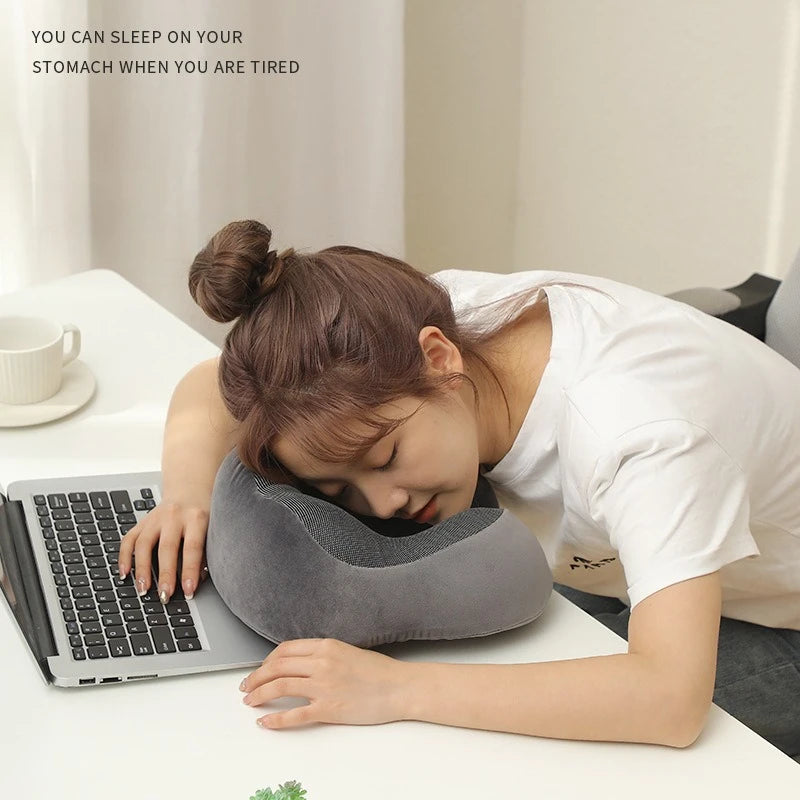 U Shaped Memory Foam Travel Neck Pillow Ergonomic Soft Cervical Support Cushion Relaxation Health Care for Airplane Car