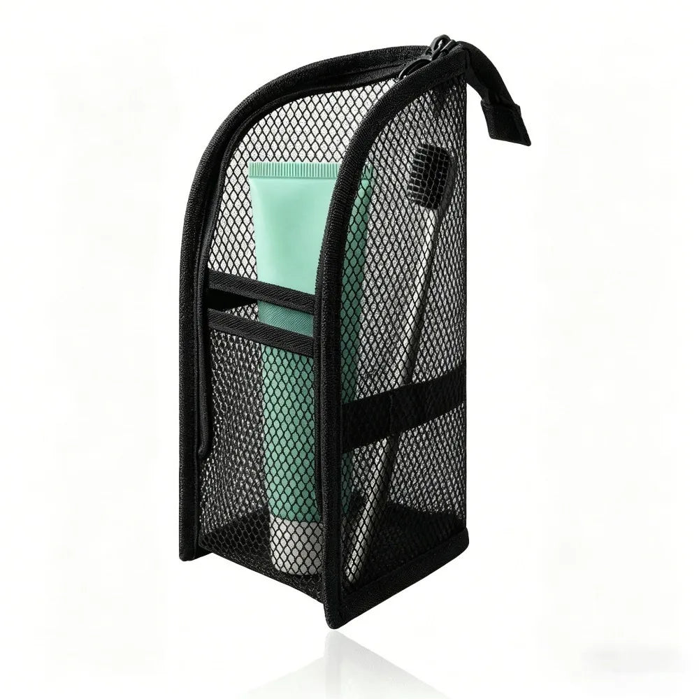 Standing Mesh Toiletry Bag Breathable Quick Dry Toothbrush Case Anti Mold Cosmetic Organizer For Travel College Dorm Gym Shower