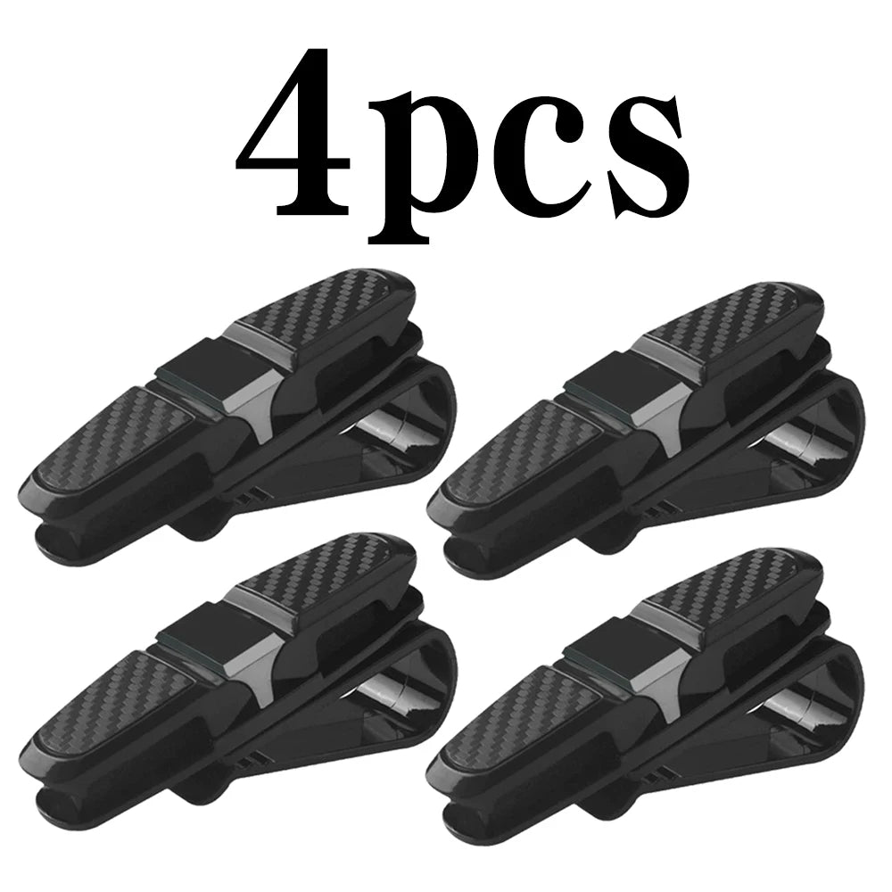 Portable Car Glasses Holder, Multifunctional Car Sun Visor Eyeglass Holder, Vehicle Ticket Holder - Suitable For All Vehicles