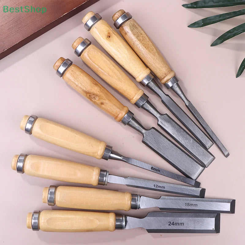 ❤﻿ Professional Woodworking Carving Chisel 4Pcs/Set Wood Carving Tools DIY Auxiliary Tools 6/12/18/24mm