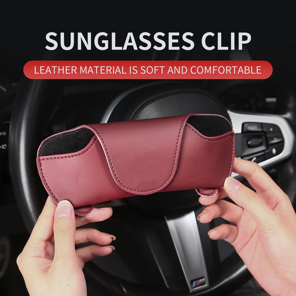 For Porsche Macan Cayenne Panamera Cayman Boxster 911 Taycan Car Sunglasses Clip Glasses Box Auto Interior Accessories