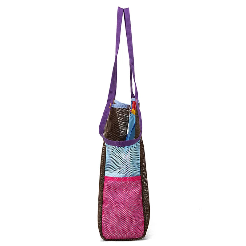 2026 New Large Capacity Mesh Women Men Tote Shoulder Bag Lightweight Reusable For Grocery Shopping Beach Swimming Gym Workout Da