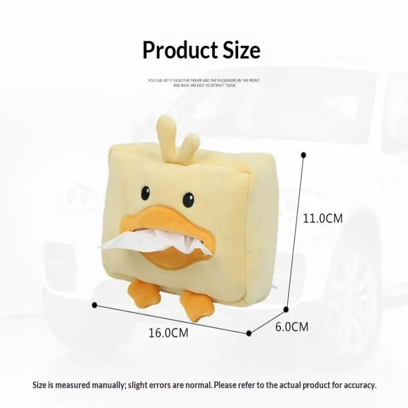 Cute Cartoon Short Plush Tissue Box Holder Car Armrest Backseat Tissue Cover Auto Interior Decor Napkin Storage Rack