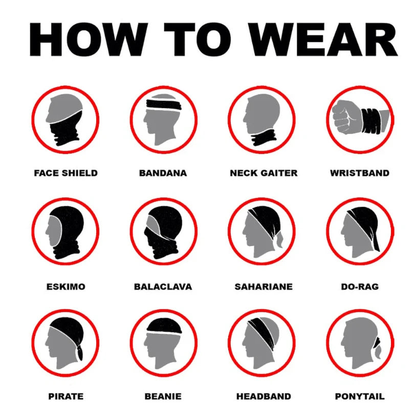 Bicycle Bandana Scarf Seamless Tactical Neck Cover Cycling Ski Face Mask Balaclava for Men Motorcycle Hiking Fishing Snowboard