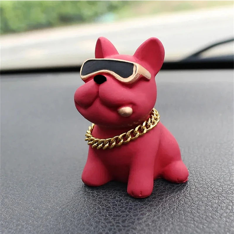 Wear-resistant Bulldog Car Ornaments Feel Comfortable Resin Material Car Dashboard Decoration Car Accessories Interior Decor