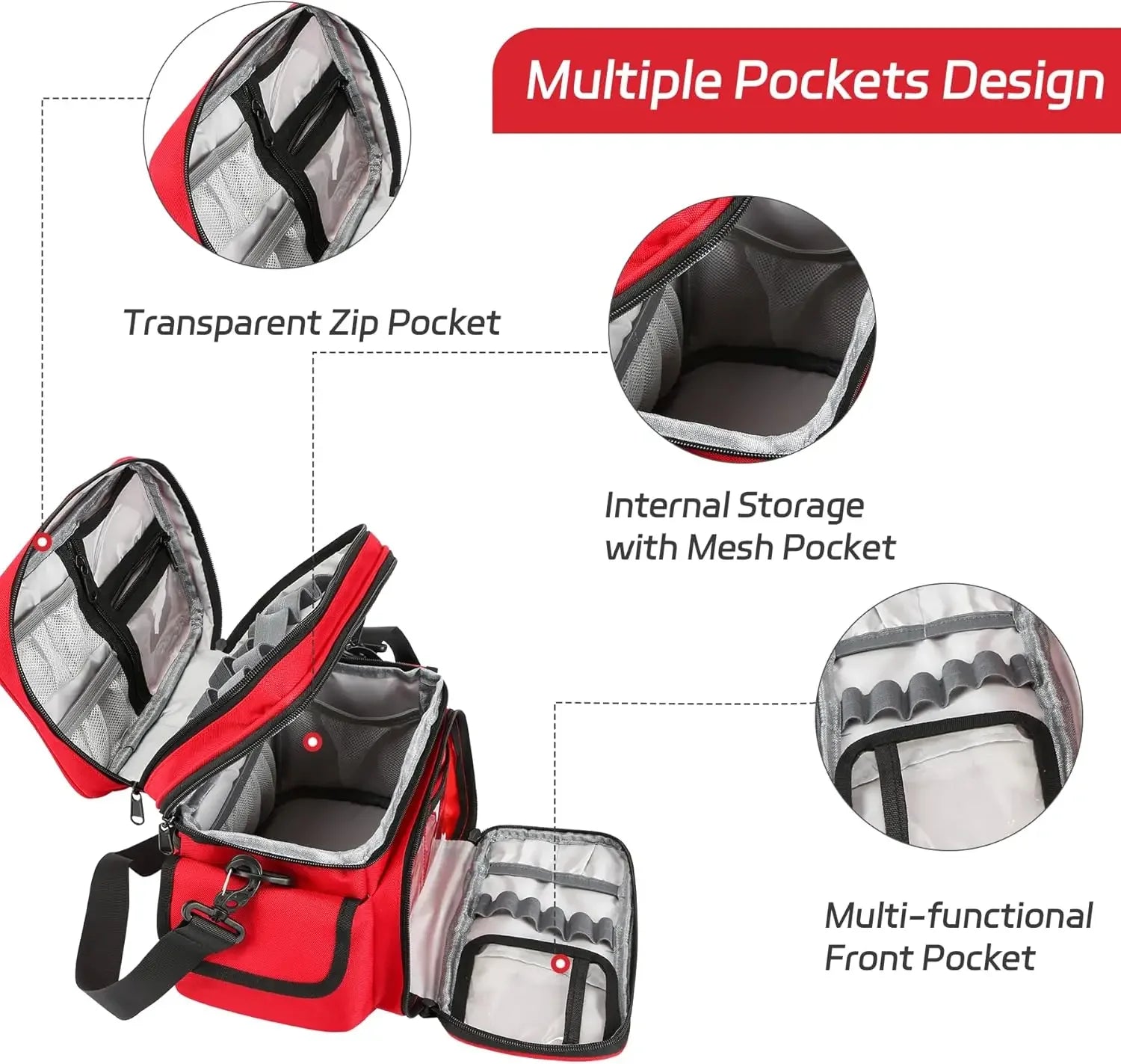 Empty First Aid Medical Bag Outdoor Emergency Rescue Large Capacity Bag Waterproof Reflective Oxford Multi-pocket Travel Bags