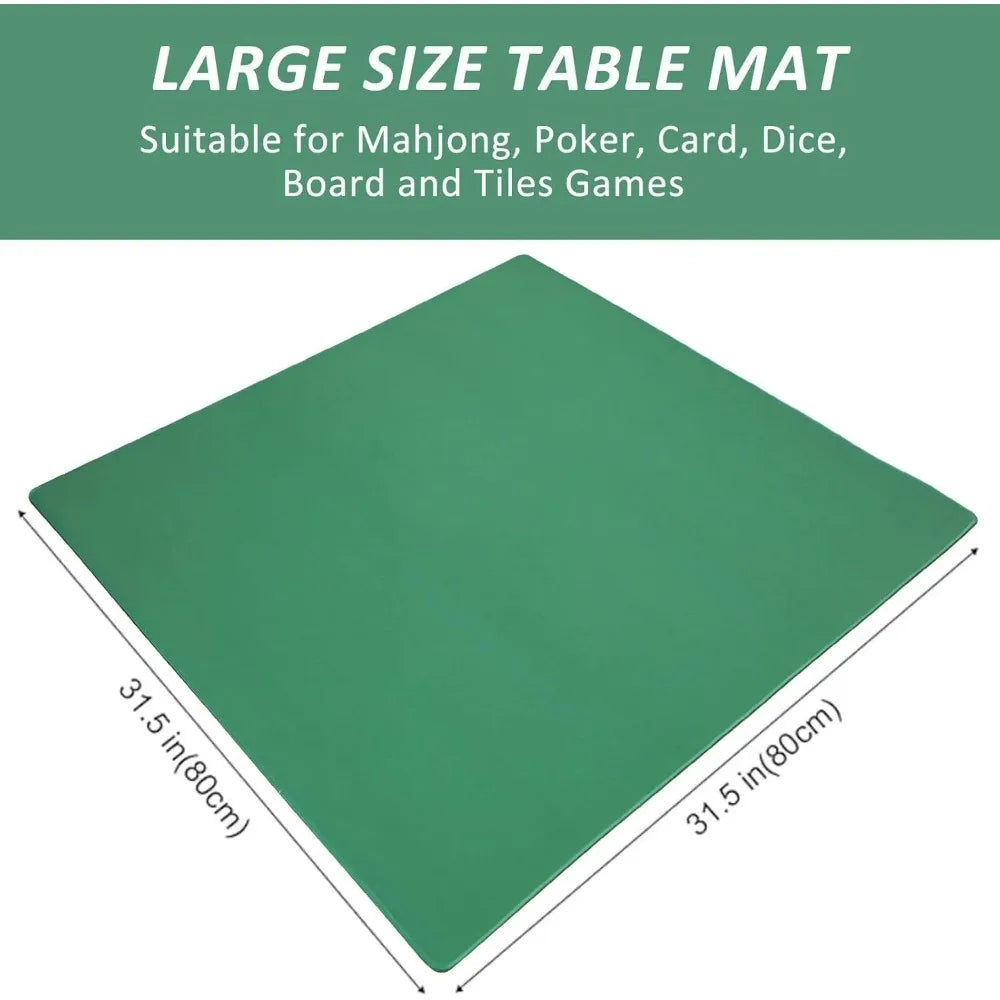 Mahjong Table Mat Rubber Anti Slip Game Mat and Noise Reducing Table Cover for Mahjong,Dominoes,Poker,Card,Board Games Table Mat