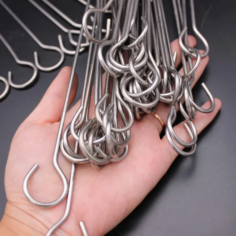 10 20 pcs Outdoor camping picnic tools Round Roast Skewers Needle stick Stainless Steel BBQ Barbeque Skewers kitchen utensils