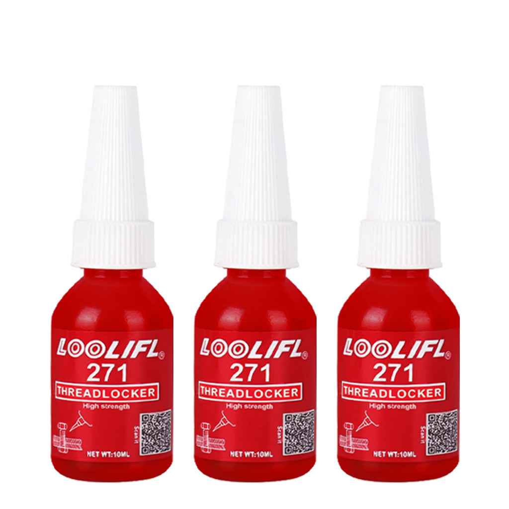 High Strength 271 Thread Locker Adhesive Anti Vibration Anti Impact Screw Lock Glue Heat Resistant Metal Bolt Nut Fastening 10ml