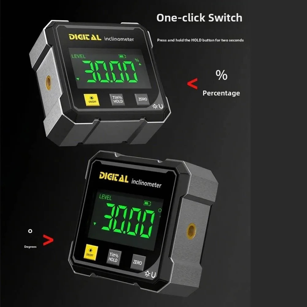 Four Sided Display Angle Gauge Magnetic Suction Accurate Angle Gauge 360 Degree Digital Display Tilt Angle Box