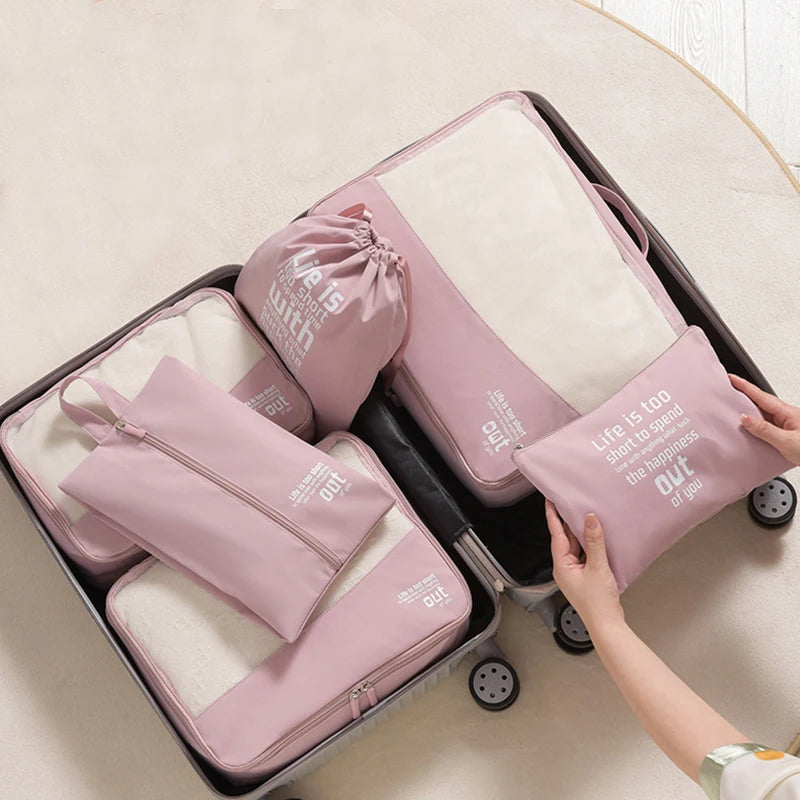 6pcs Travel Organizer Pouch Suitcase Washable Packing Cube High Quality Luggage Organizer Portable Clothes Pouch Bag Lightweight