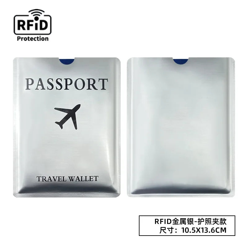 Anti Magnetic Passport Protective Cover Anti-theft Brush Aluminum Foil Passport Bag Rfid Cover for Passport