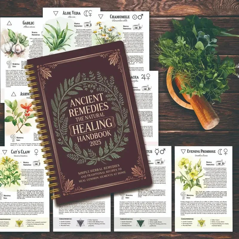 Ancient Remedies Notebook Natural Therapies with Step by Step Guide for Family Health Travel Office Use Eco Friendly PP Cover