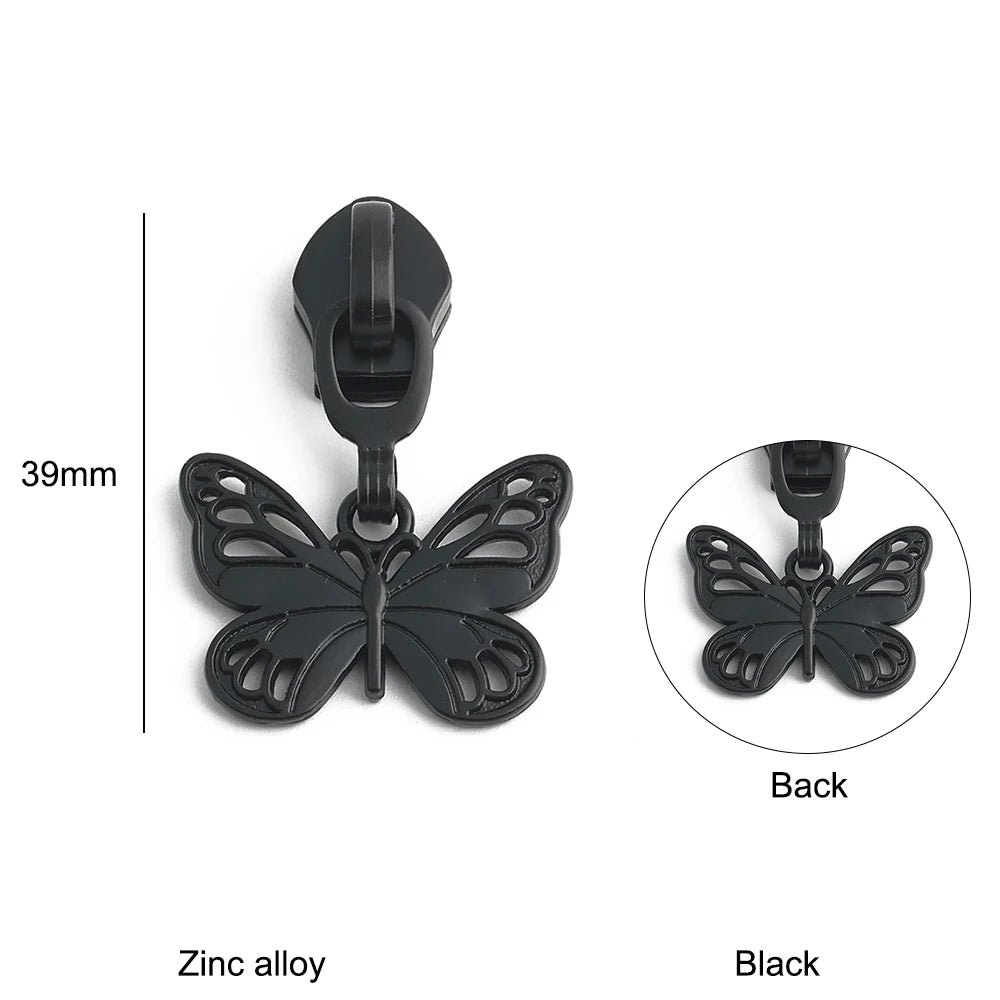 10/40/100PCS Owl/Dragonfly/Bee/Butterfly Shape 5# Nylon Zipper Sliders For Decorative Zipper Tab Bags Pocket Sewing Accessories