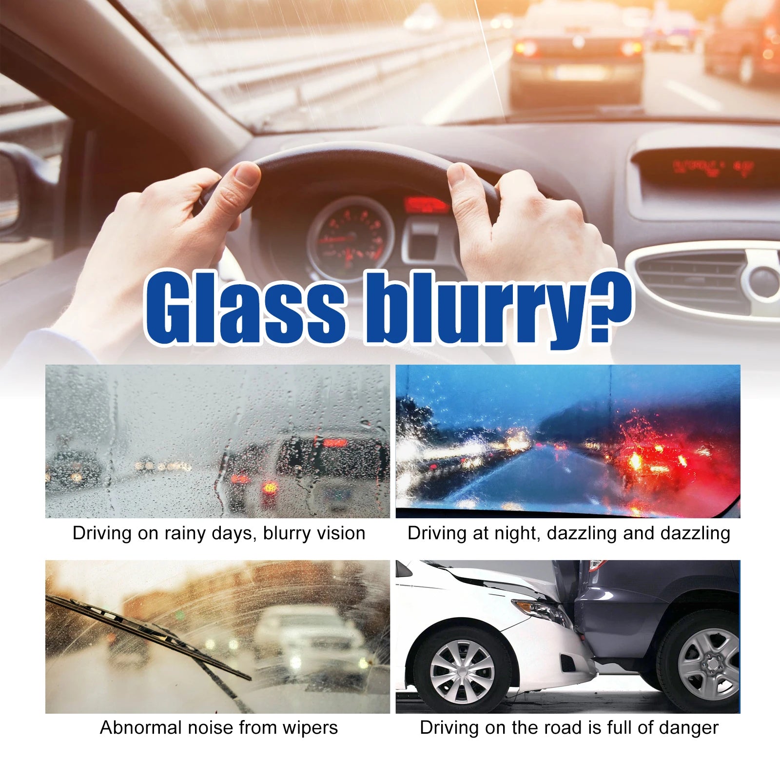Car Glass Oil Film Remover Glass Polishing Compound Windshield Cleaner Car Glass Polishing Clear Window Auto Detailing