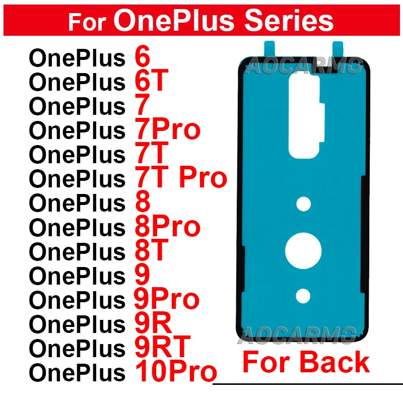 For OnePlus 6 6T 7 7T 8 8T 13R 9 10R 10 Pro 9R 9RT Nord Rear Door Housing Back Cover Adhesive 1+8Pro Sticker Tape Glue