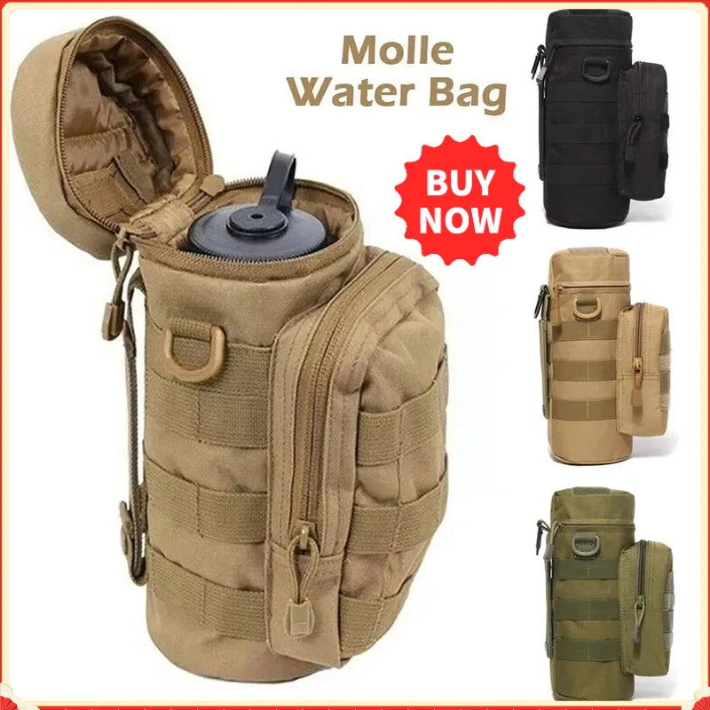Tactical Molle Water Bottle Bag Pouch Holder Outdoor Travel Camping Hiking Cycling Fishing Hunting Water Bottle Kettle Carrier