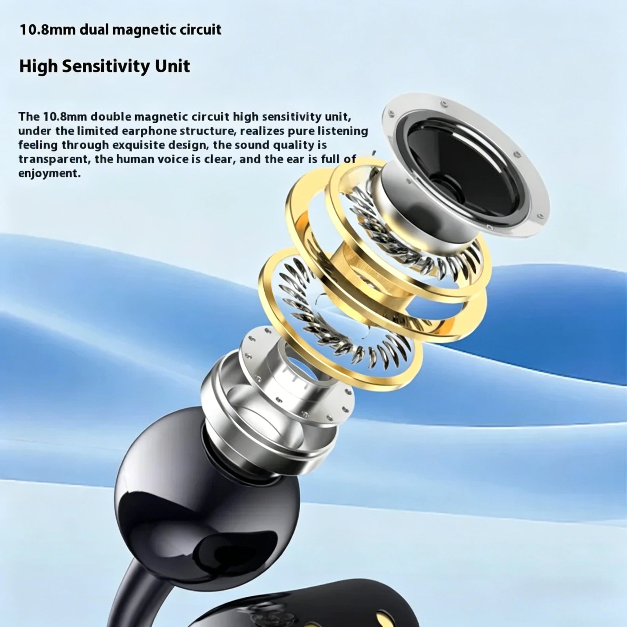 Ear Clip Earphone Open Ear Sports Wireless Bluetooth Headphone Touch Control ENC Noise Cancelling Headset With Microphone