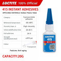 100% Original Loctite 401 403 406 480 460 415 435 454 495 498 Instant Adhesive 20g Strong Super Glue Cyanoacrylate Glue