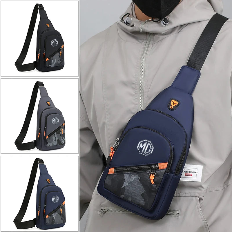 Car Logo Camouflage Men Slanted Shoulder Bag Chest Crossbody Storage Bag For Morris Garages MG HS 2025 6 3 5 7 TF ZR ZS HS