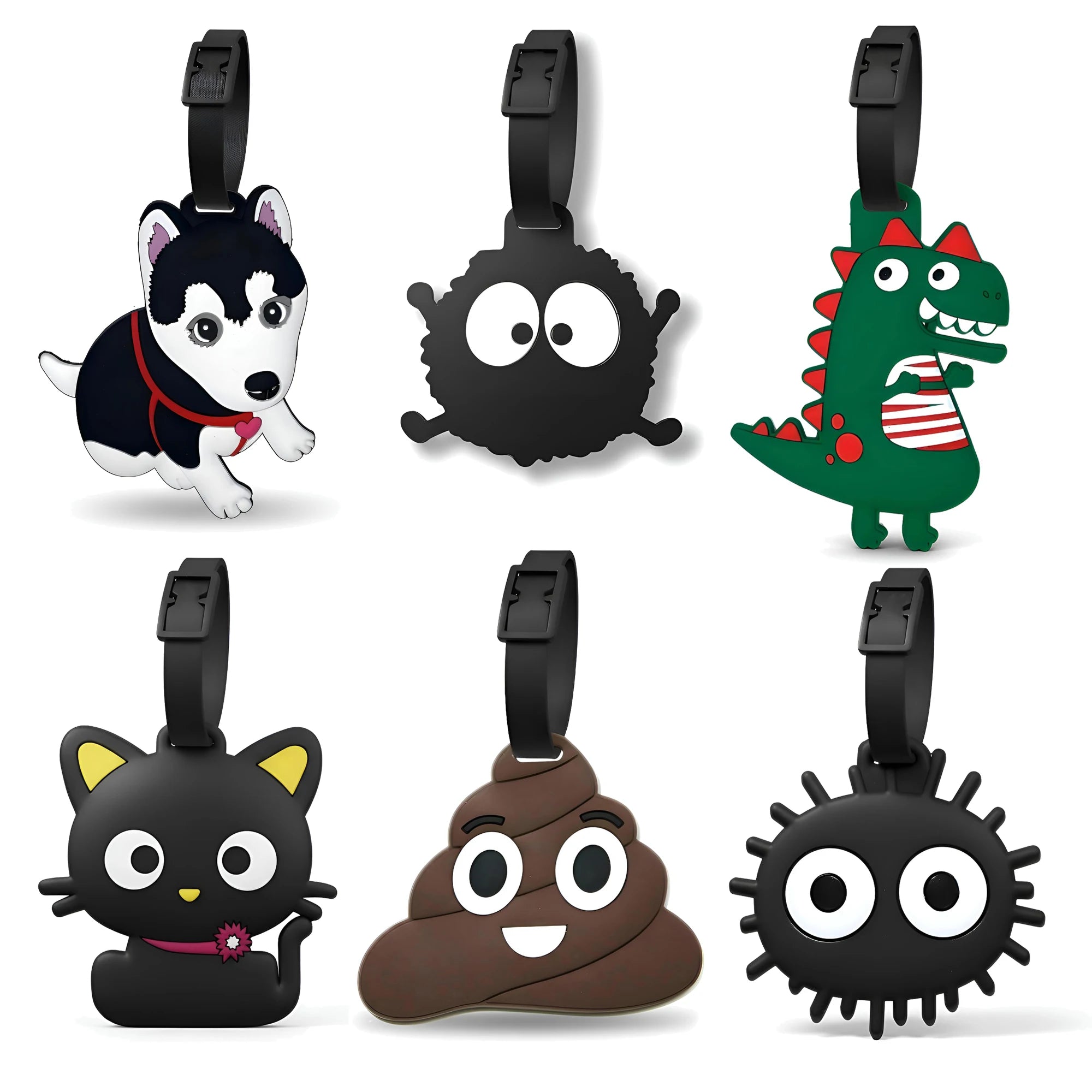 Cute Animal Luggage Tag Travel Cat Dog Poop Dinosaur Suitcase ID Addres Holder Baggage Boarding Tags Portable Label