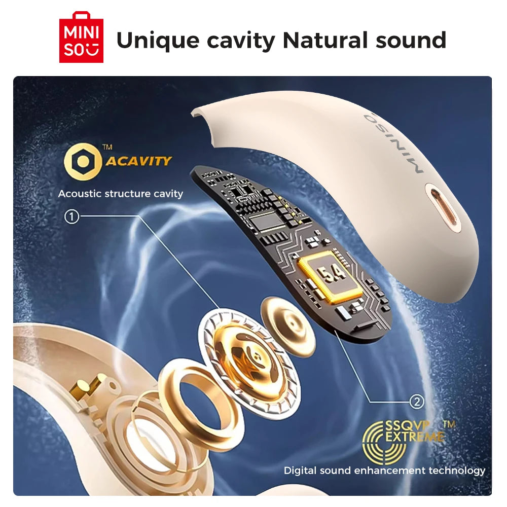 MINISO M95 AI Translator TWS Bluetooth Earphone with Mic Sports Wireless Headphones Long Battery Life Full Color Touch Screen