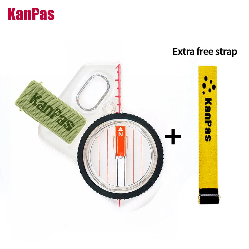 KANPAS Elite Competition Orienteering Thumb Compass with Protection Ring, Liquid Filled Strong Magnet Compass W. Luminous Dots