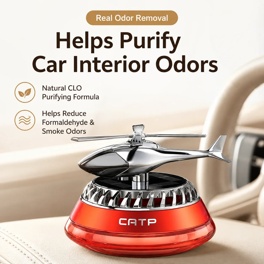 Solar-powered Car Air Freshener Helicopter-style Car Perfume Car Fragrance Odor Remover Long-lasting Light Scent