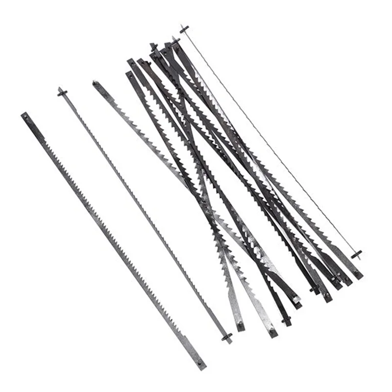 ABLQ 144Pcs Scroll Saw Blades 127Mm Carbon Steel Fretsaw Blades With Cross Pin 15/18/24 Teeth Standard Fine Cut Saw Blades