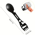Multifunctional Whistle Knife Outdoor Camping Survival Spork with Multitool Wrench Bottle Opener Kitchen Spoon