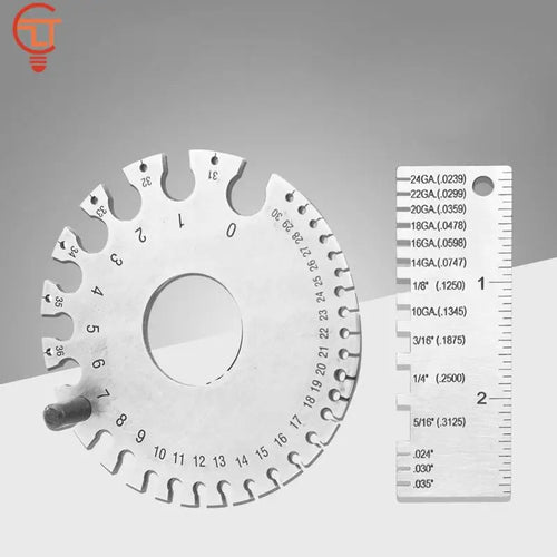 0-36 Round AWG SWG Wire Gauge Thickness Ruler Gauge Diameter Stainless Steel Measurer Tool Welding Inspection Wire Gauge