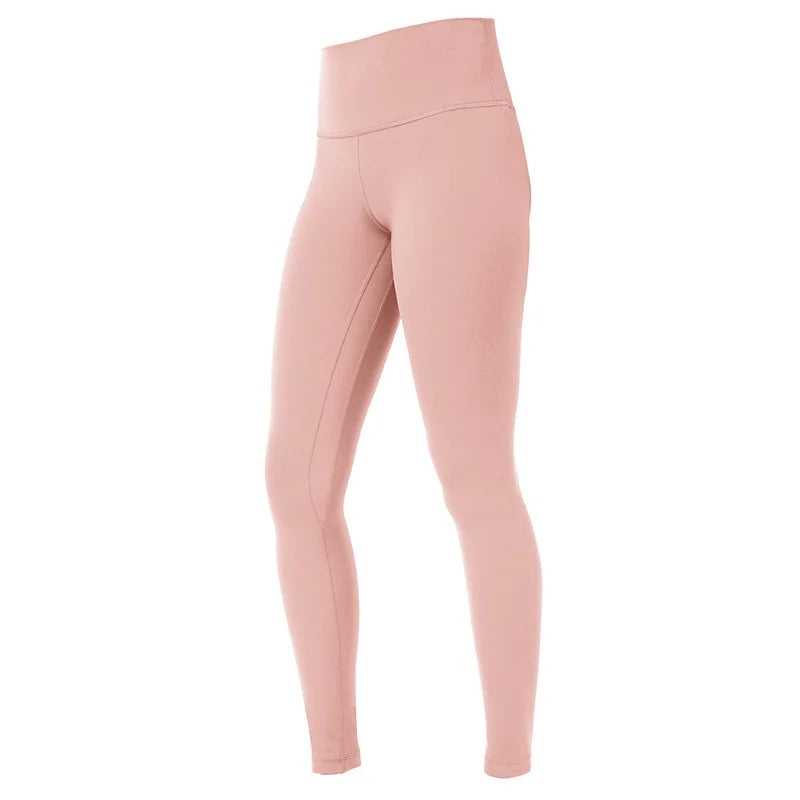 Classic women's 2-piece yoga outfit: U-shaped camisole top & high-waisted nude-feel leggings, suitable for fitness and workout.