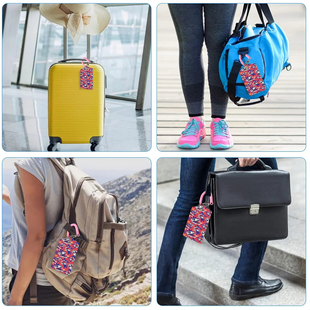 HOT AnimalsDinosaur Team Leather Business Luggage Tag Suitcase Address Label Luggage Boarding Case Label Name ID Address Clip