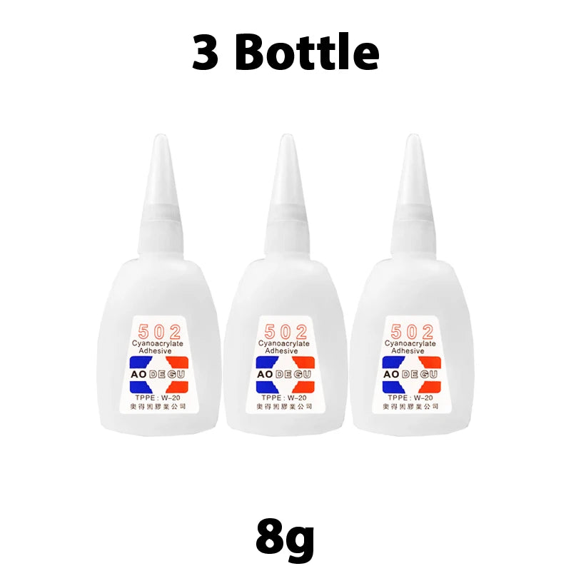 1/3/10PCs 502 Super Glue Instant Quick-Drying Cyanoacrylate Adhesive for Leather Rubber Wood Metal Strong Bond Liquid Glue Tool