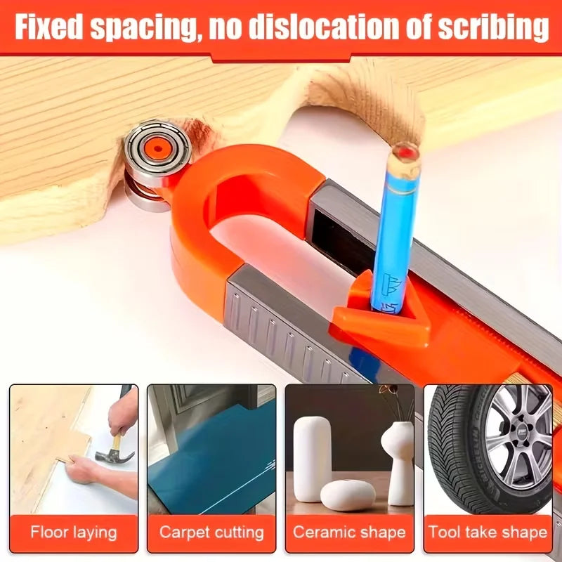 Profile Scribing Ruler Contour Gauge Scribe Tool Woodworking Edge Corner Measuring Adjustable Irregular Curve Contour Ruler